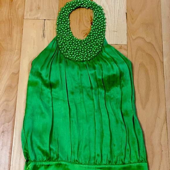 Bebe Pearl Bejeweled Halter Blouse - Picture 1 of 5